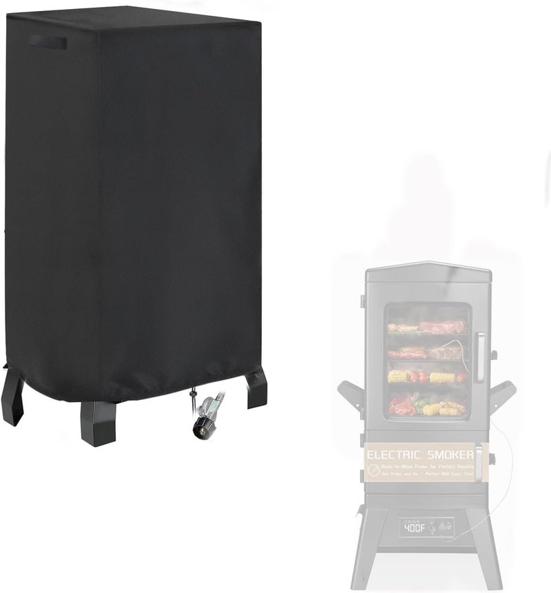 Aidetech Smoker Cover Fit for Maison BACKYARDS Large Vertical Electric Smoker Grill, Waterproof Outdoor Grill Smoker Covers with UV Protection & Windproof Straps -19" D x 23" W x 45" H - Image 1